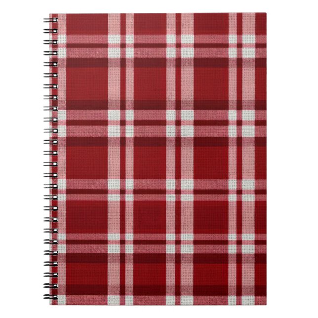 Red White Plaid Notebook (Front)