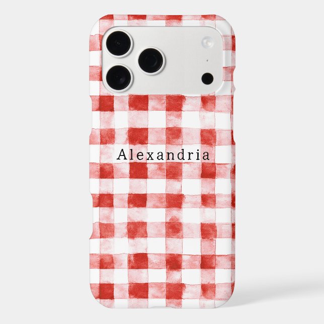 Red White Plaid Stripes Birthday Case-Mate iPhone Case (Back)