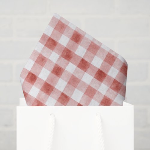 Red White Plaid Stripes Birthday Tissue Paper