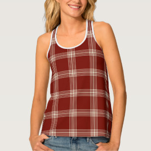Red & White Plaid Tank Top