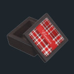 Red White Plaid Tartan | Add Your Name Jewelry Box<br><div class="desc">This red and white plaid design has a repeating checked / tartan pattern that's lightly textured. It's a bright,  stylish plaid pattern.</div>