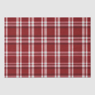 Red White Plaid Tissue Paper