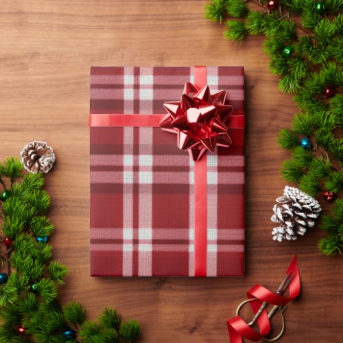 Red White Plaid Wrapping Paper