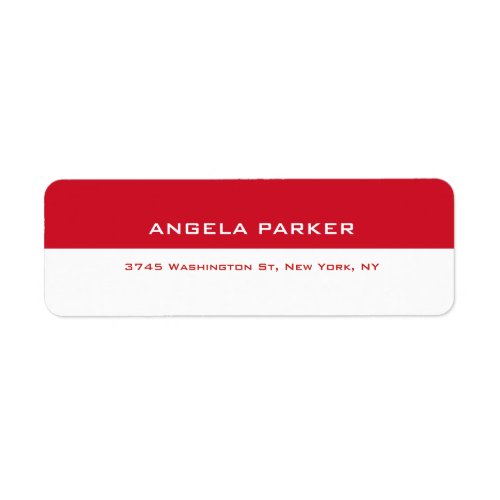 Red White Plain Elegant Contemporary Unique Label