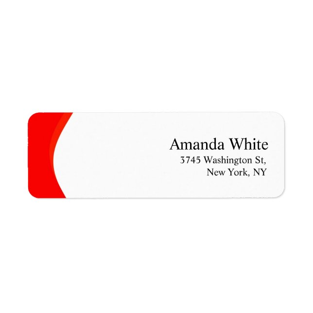 Red & White Plain Elegant Minimalist Modern Label (Front)