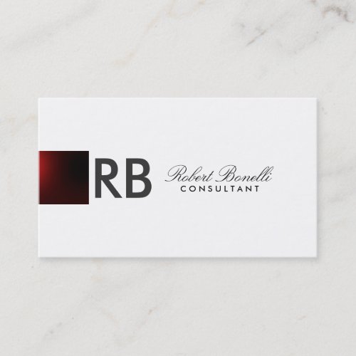 Red White Plain Modern Consultant Business Card
