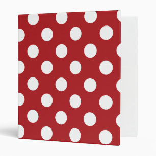 Red White Polka Dot 3 Ring Binder