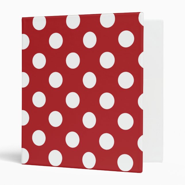 Red White Polka Dot 3 Ring Binder (Front/Inside)