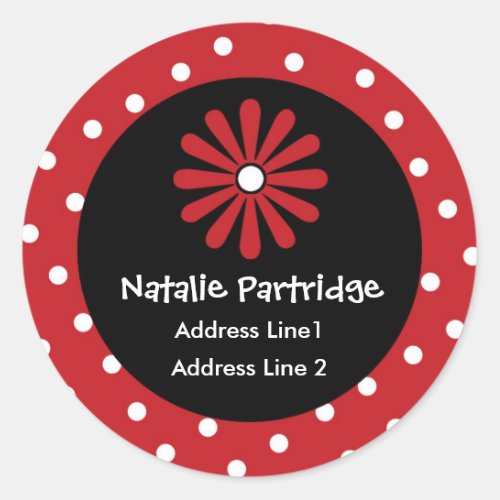 Red  White Polka Dot Address Labels