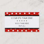Red &amp; White Polka Dot Business Card at Zazzle