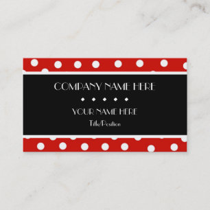 Red & White Polka Dot Business Card