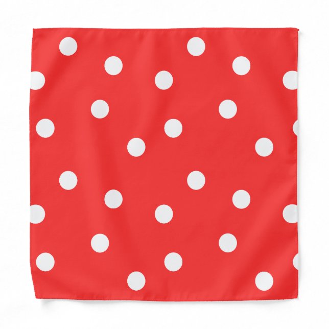 Red White Polka Dot Circular Bandana (Front)