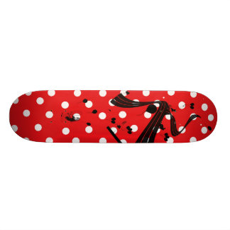 Red & White Polka Dot Comp Skateboard Deck