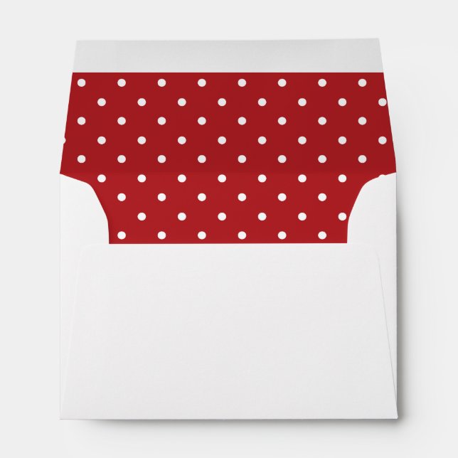 Red White Polka Dot Lined Envelope (Back (Bottom))