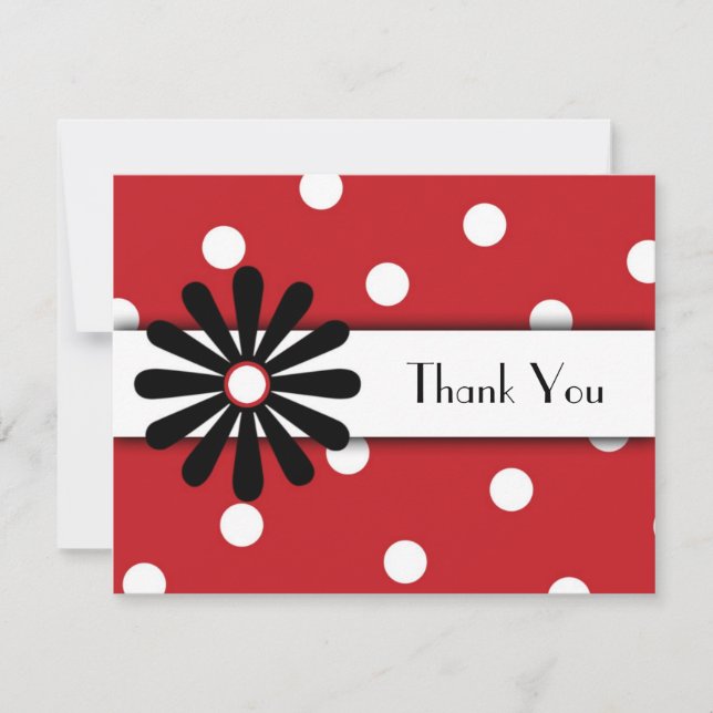 Red & White Polka Dot Note Card (Front)