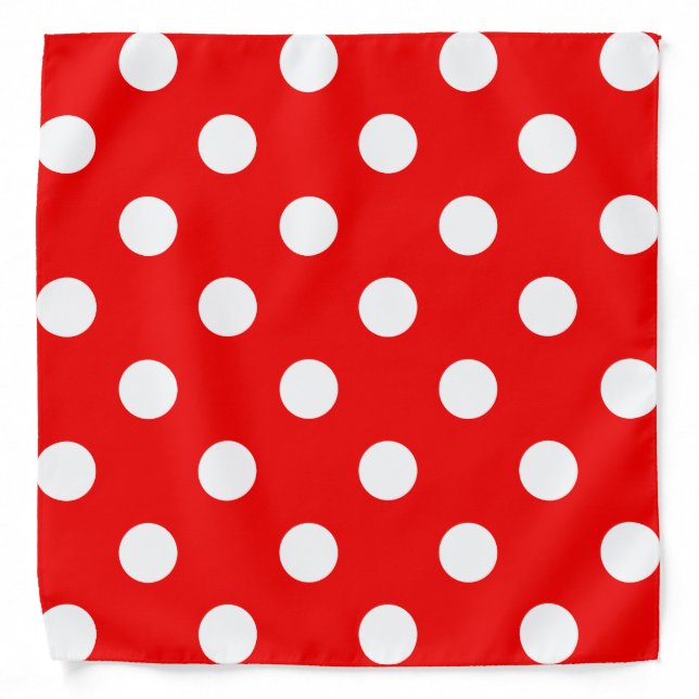 Red white polka dot pattern bandana (Front)