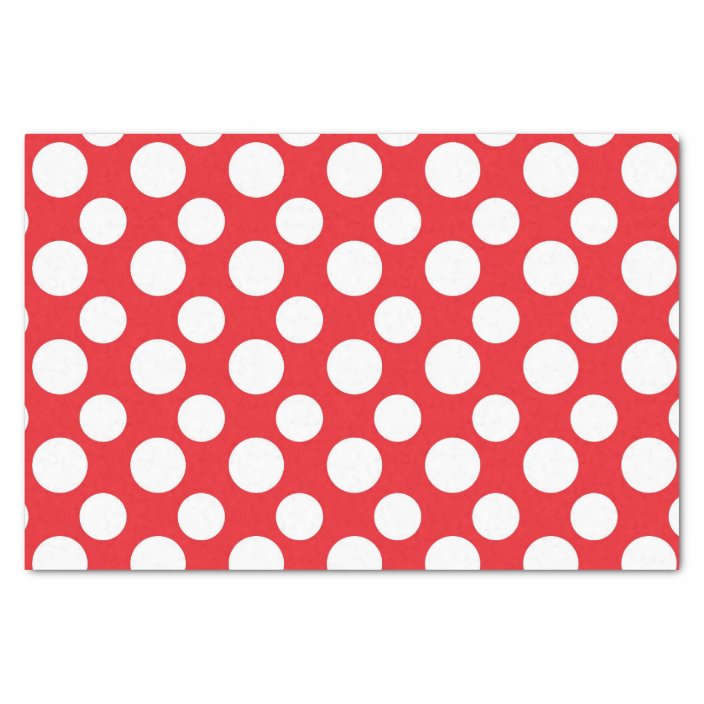 Red white polka dot pattern tissue paper