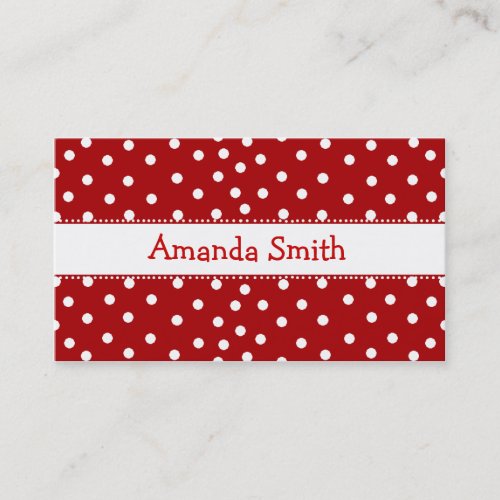 Red &amp; White Polka Dot Play Date Card Business Card Templates