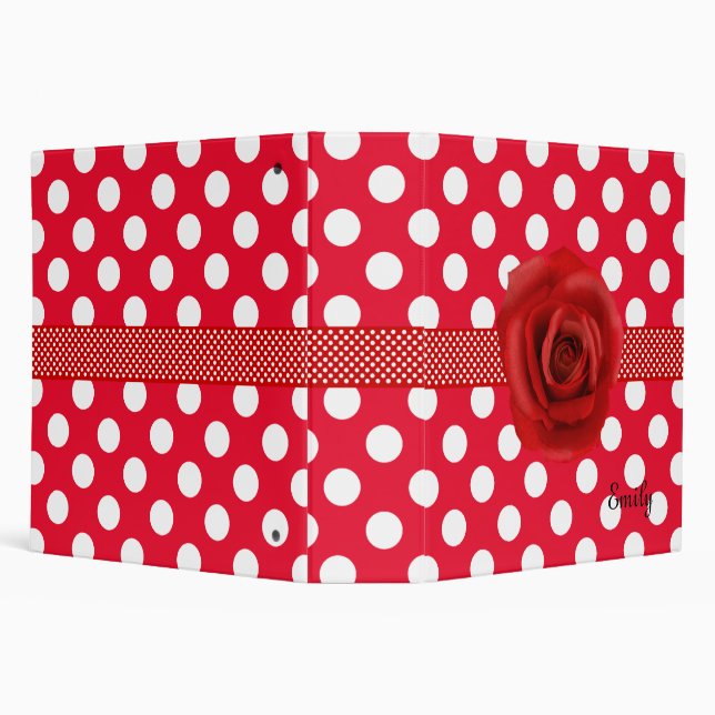 Red & White Polka Dot Stylish Binder (Background)