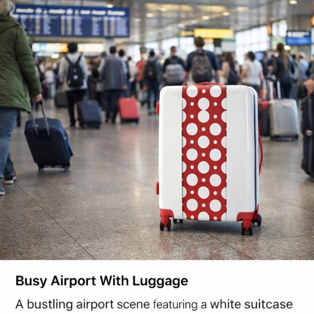 Red & White Polka Dot Suitcase (Stand Out Luggage in a Busy Airport!)