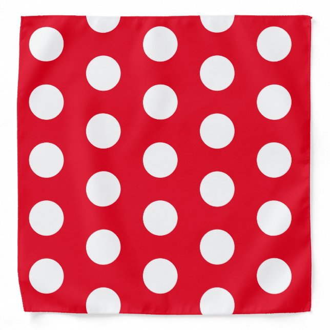 Red & White Polka Dots  Bandana (Front)