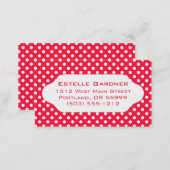 Red & white polka dots custom business card (Front/Back)