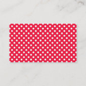 Red & white polka dots custom business card (Back)