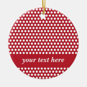 Red And White Polka Dot Christmas Ornaments | Zazzle - 100%