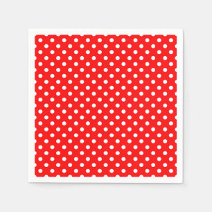 Red White Polka Dots Design Napkins