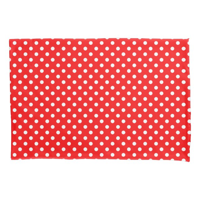 Red White Polka Dots Design Pillow Case (Front)