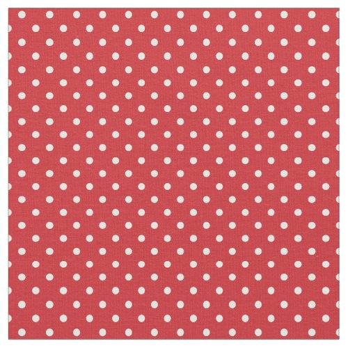 Red  White Polka Dots Fabric