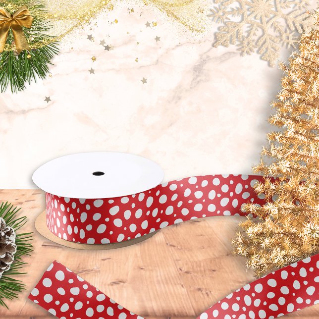 Red White Polka Dots Holidays Festive Christmas Satin Ribbon (Creator Uploaded)