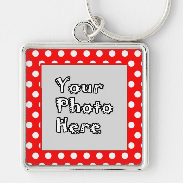 Red & White Polka Dots Keychain (Front)