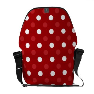 Red white polka dots messenger bags