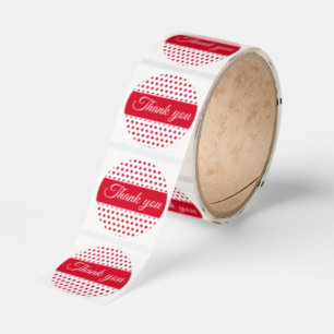 Red white polka dots minimal classic round sticker