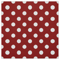 Red white polka dots pattern fabric