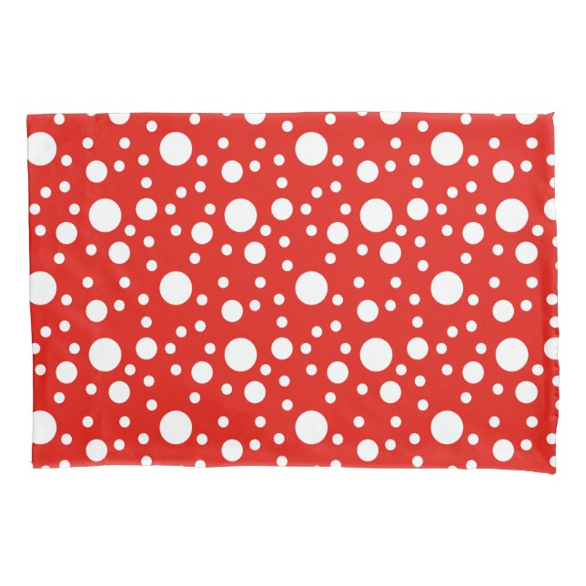 Red White Polka Dots Pillow Case (Front)