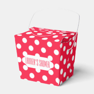 Red & white polka dots takeout favor box