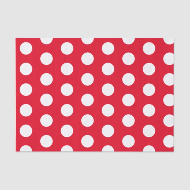 Red & White Polka Dots  Tissue Paper (Front)