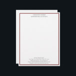 Red White Professional Business Personalized  Letterhead<br><div class="desc">A simple dark red and white professional letterhead for your business. All of the fields are editable,  so you can change them to say what you want,  or delete one if you don't need it.</div>