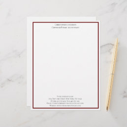 Red White Professional Business Personalized  Letterhead