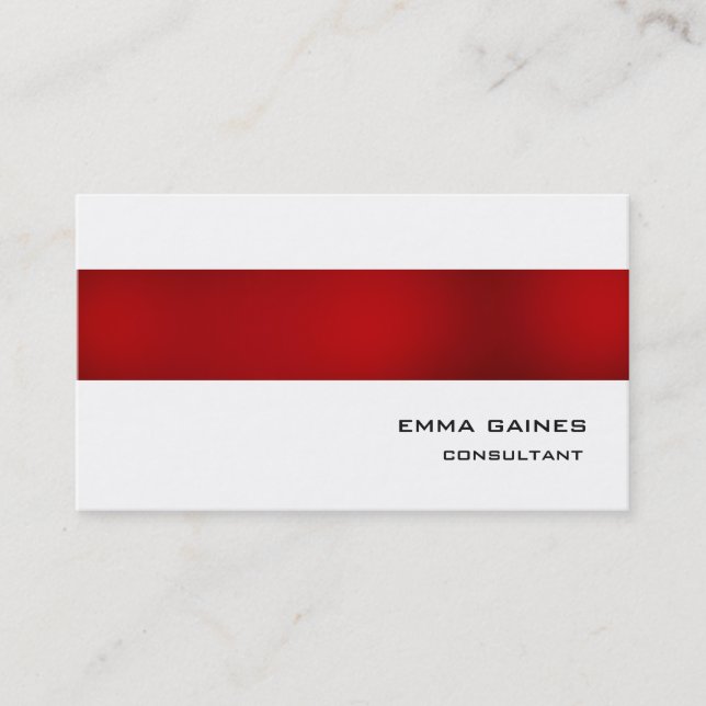 Red White Professional Impressive Trendy Business Card (Front)