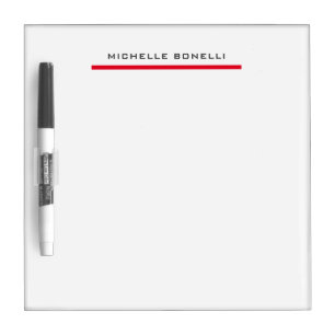 Red White Professional Plain Simple Minimalist Dry Erase Board