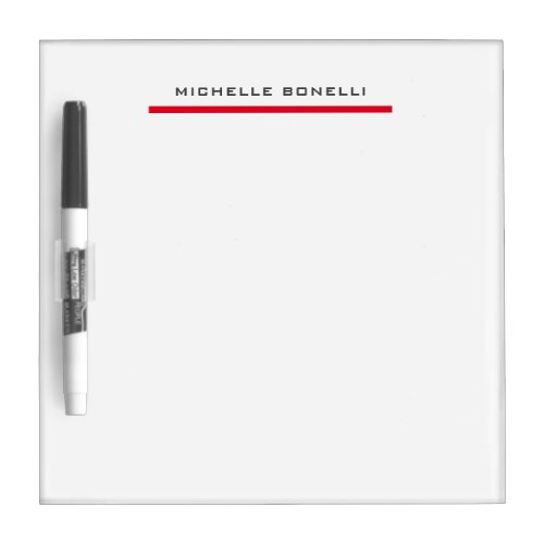 Red White Professional Plain Simple Minimalist Dry Erase Board