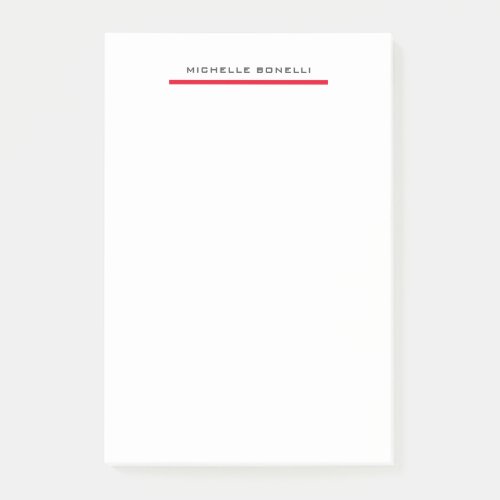 Red White Professional Plain Simple Minimalist Post_it Notes