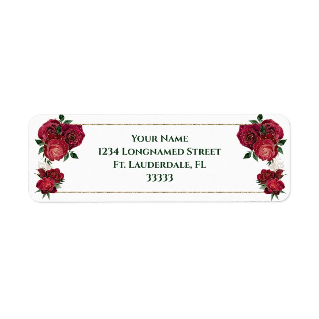 Red, White, Quinceañera Return Labels (Front)