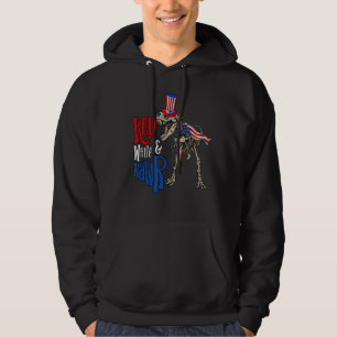 Red White & Rawr 4th Of July Dinosaur Rex Hoodie