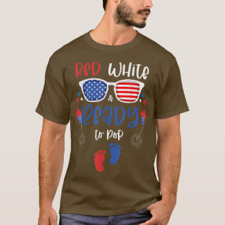 Red White & Ready to Pop 4th of July Pregnancy Ann T-Shirt