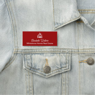 Red White Real Estate Company Customized Realtor Name Tag