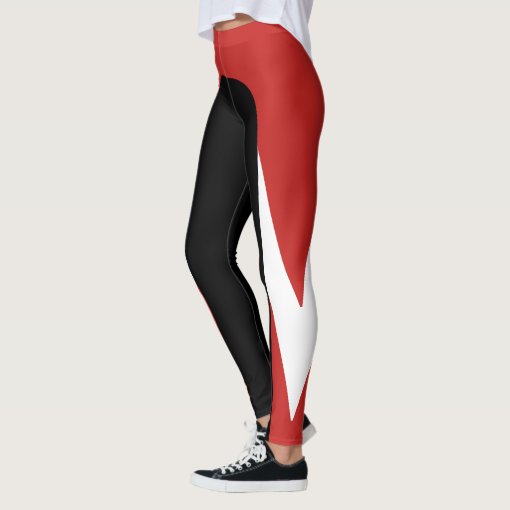 Red/White/Red/Black Pattern Leggings | Zazzle